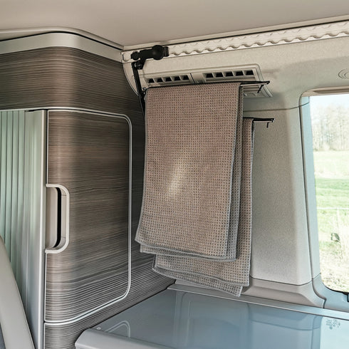 TOWEL BAR, BLACK OR SILVER, MULTI – L-TRACK – SEALAND-PRO