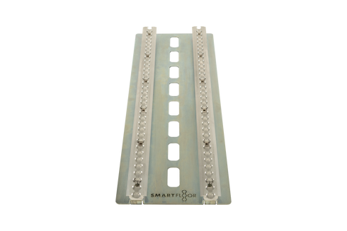 Heavy-duty aluminum Smartfloor single seat mounting plate and hardware for van seat installation.