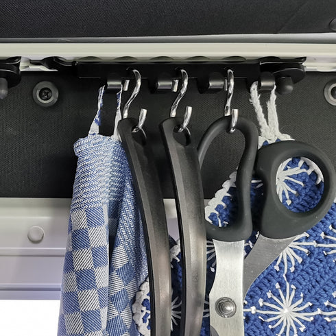 S-HOOKS – SET OF 3 - ADDITIONAL HANGING OPTION WITH HORIZONTAL OR HANGING HOOK BAR – AIRLINE L-TRACK – SEALAND-PRO