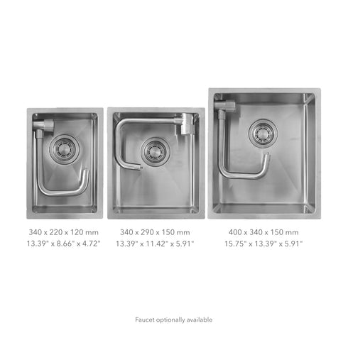 Camper Sink, 3 sizes, Surface or Undermount, Stainless Steel – Queensize Camper