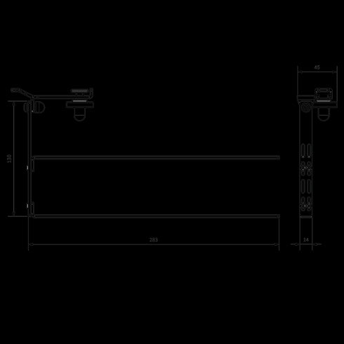 TOWEL BAR, BLACK OR SILVER, MULTI – L-TRACK – SEALAND-PRO