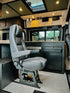 Heavy-duty aluminum Smartfloor single seat mounting plate in Sprinter Van RV build.