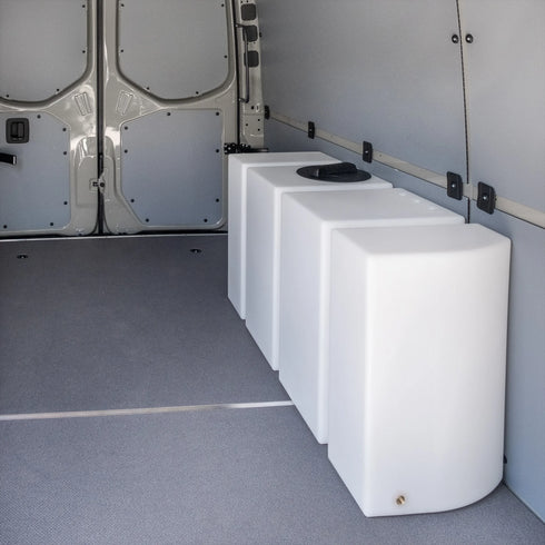 Wheel Well Fresh Water Tank – 59.4 Gal – Sprinter 144" WB & 170" WB – Custom Van Schmiede