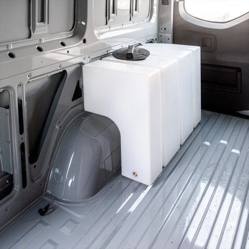 Wheel Well Fresh Water Tank – 59.4 Gal – Sprinter 144" WB & 170" WB – Custom Van Schmiede