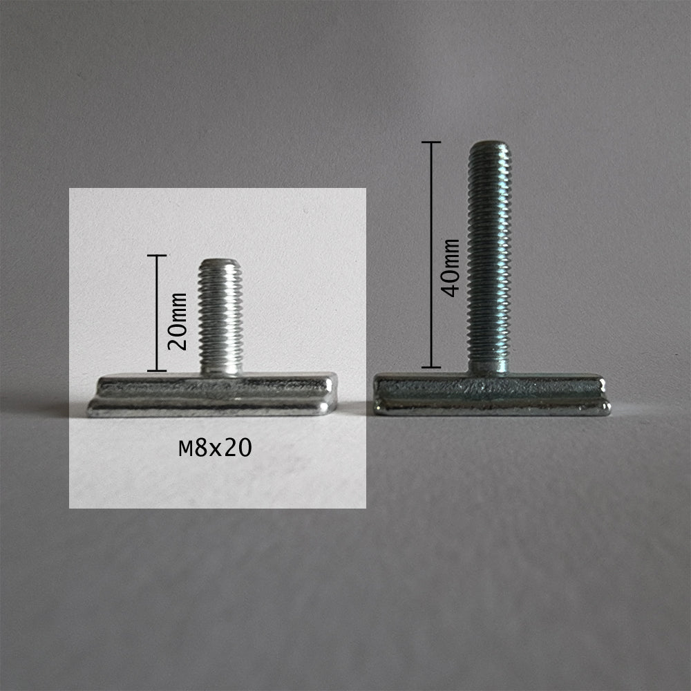 Threaded Stut  – Airline L-Track –  M8x20 or M8x40 mm – Sealand-pro