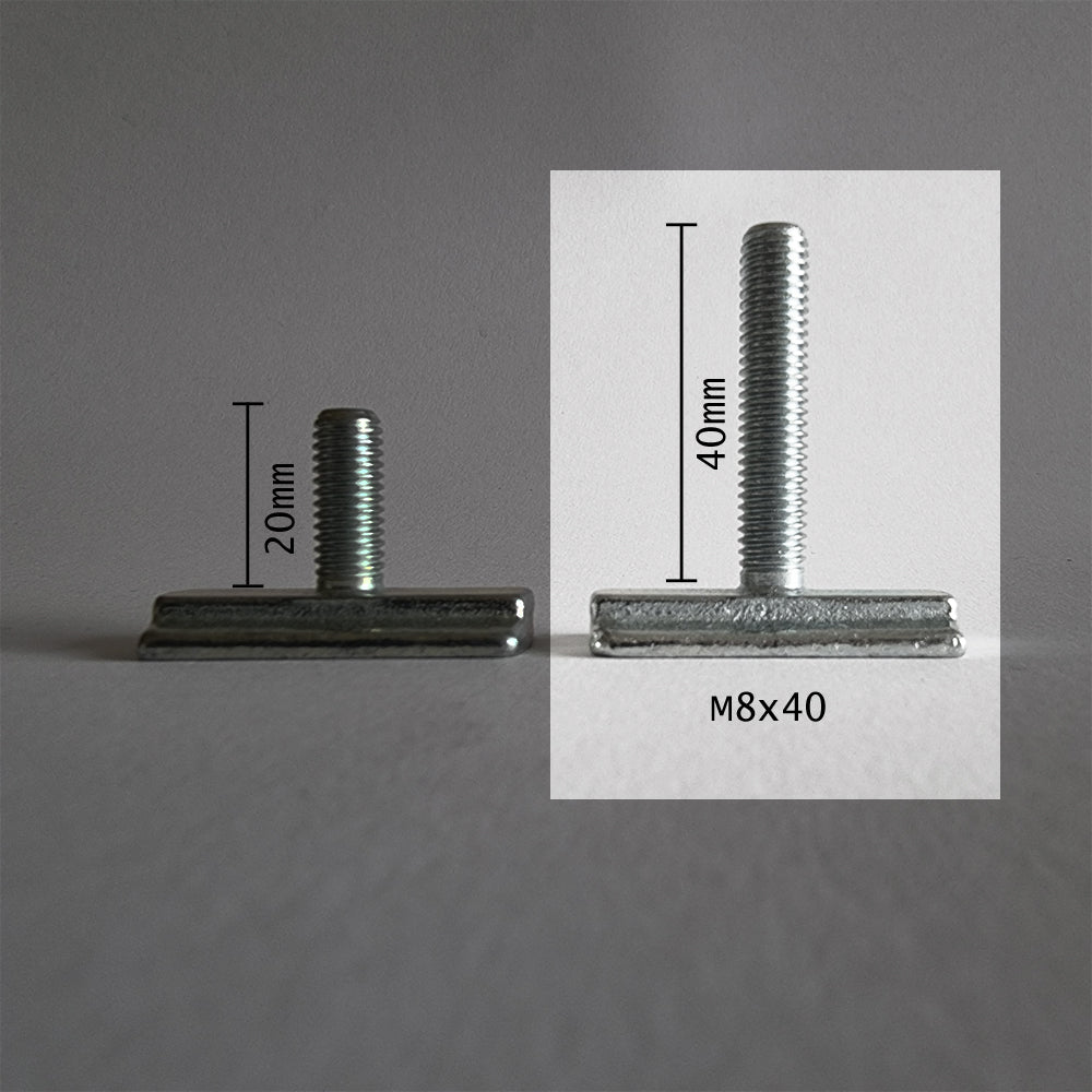 Threaded Stut  – Airline L-Track –  M8x20 or M8x40 mm – Sealand-pro