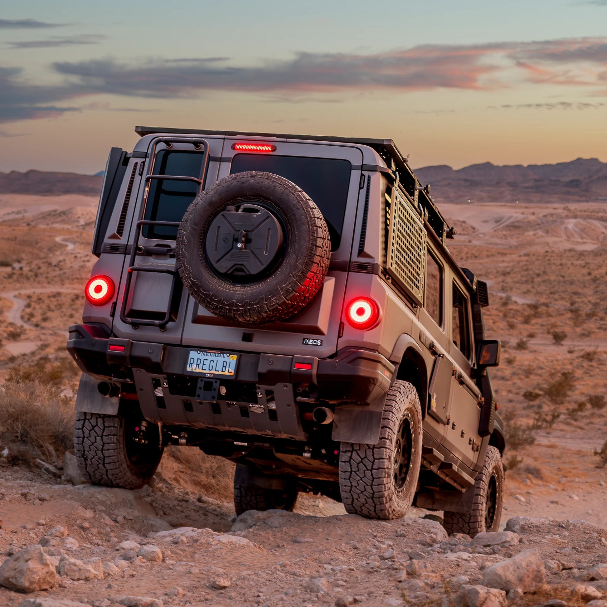 Reiger V5 4-way adjustable dampers and heavy-duty 1.6-inch lift coil springs for Ineos Grenadier suspension system upgrade.