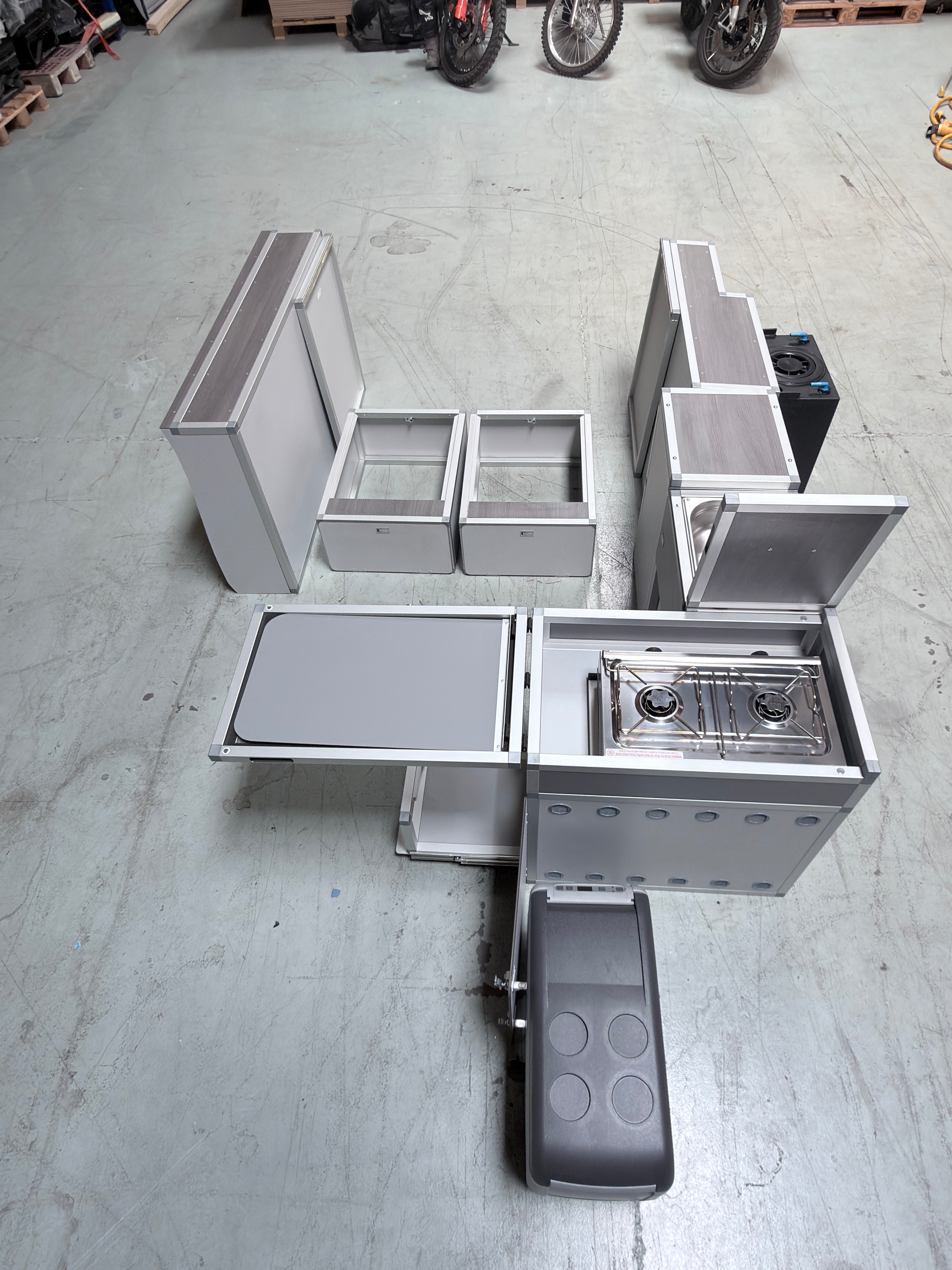 Terra Camper , Complete Interiors, Cabinetery, and bed platform kits for Mercedes Metris