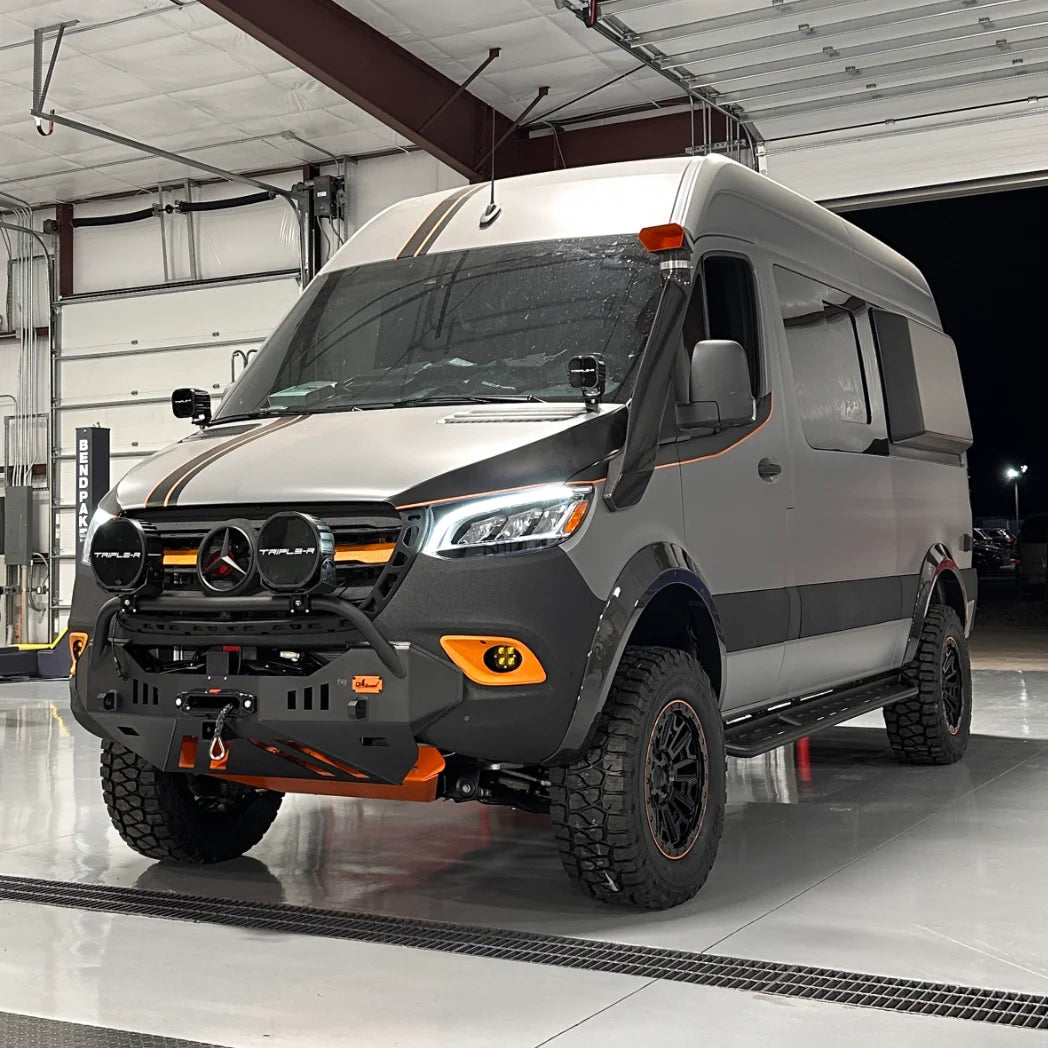 KW DDC adaptive electronic suspension kit with 2-inch lift stainless steel lift springs and struts and ECU for Mercedes-Benz Sprinter 2500.