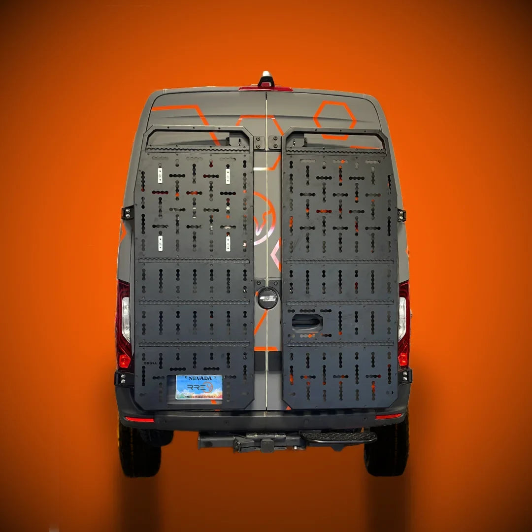 XBull rear cargo carrier mounted to a Mercedes-Benz Sprinter