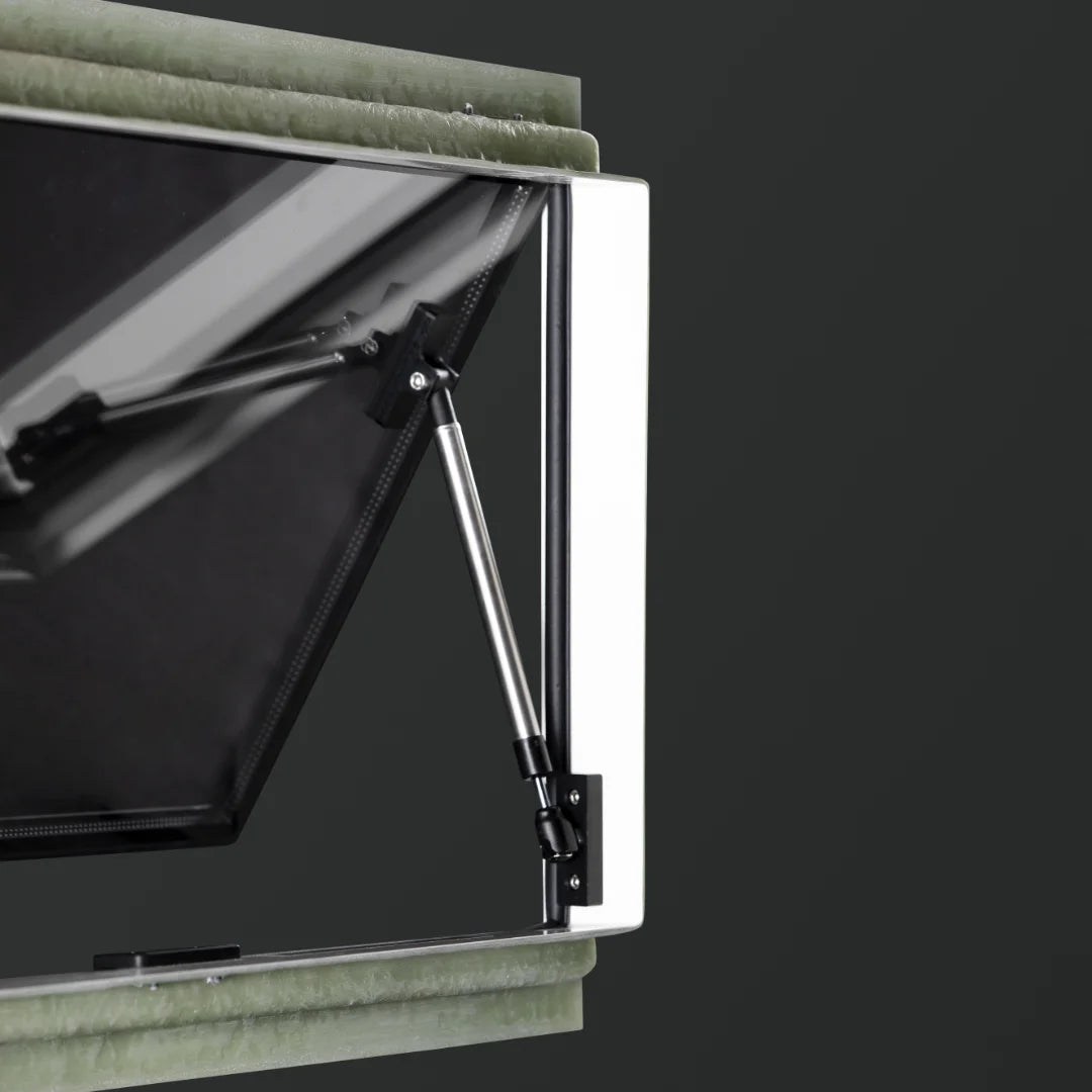 Real Glass Double Pane Windows with Roller Blinds for Overland Vehicles – Outbound