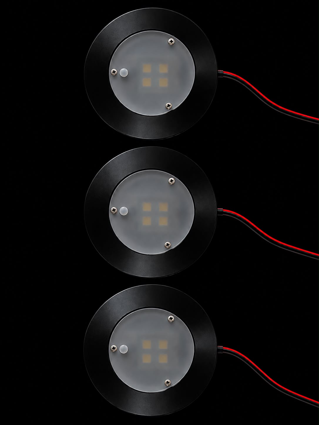 LILU DUAL Interior LED Light – WARM WHITE + RED – Silver Aluminum Body - Lumicoin