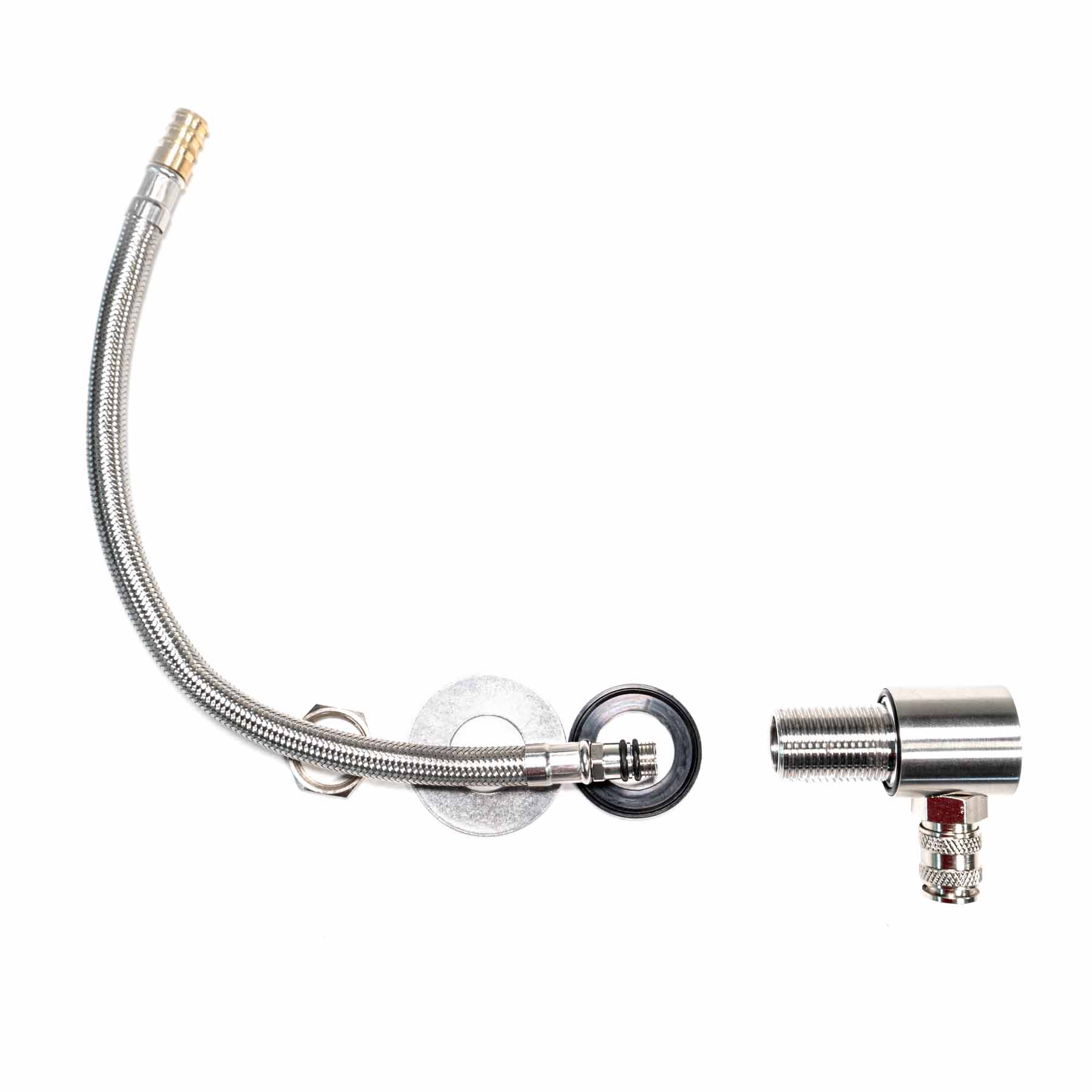 Camper Shower Wall Outlet 90° incl Quick Coupling, Stainless Steel – Queensize Camper