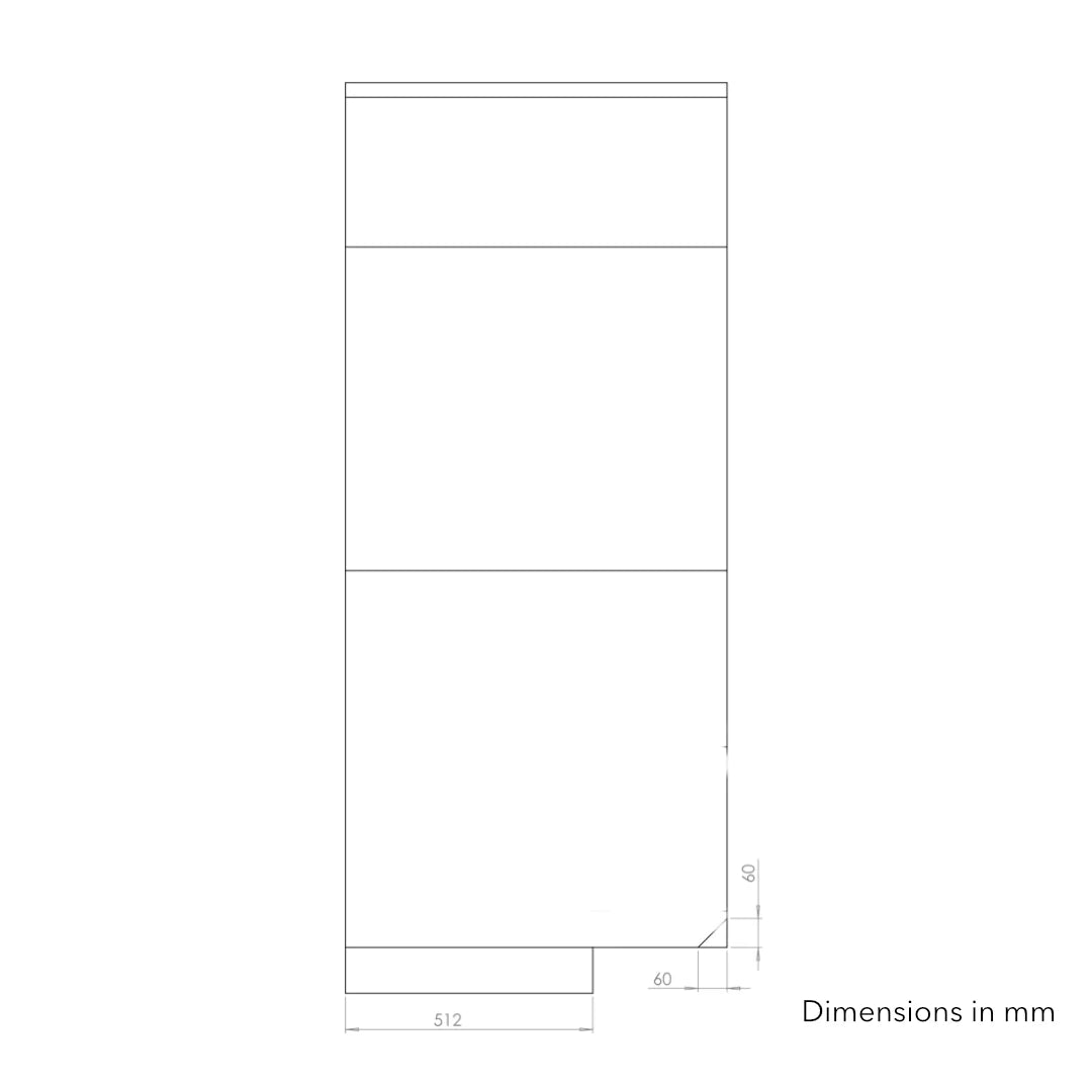 High-quality FRP camper van shower booth with a gel-coat finish, contoured to fit the interior wall of a Mercedes Sprinter or Ford Transit.