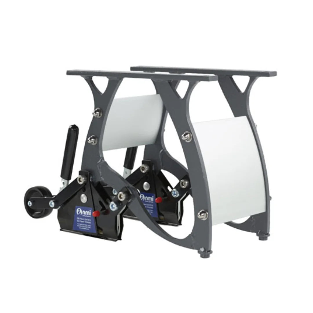 Lightweight aluminum Smartleg quick-release seat base with rear wheels for modular Smartfloor van track systems.