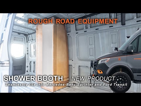 FRP Fiberglass Shower Booth for Sprinter & Transit Van walkthrough video | RRE