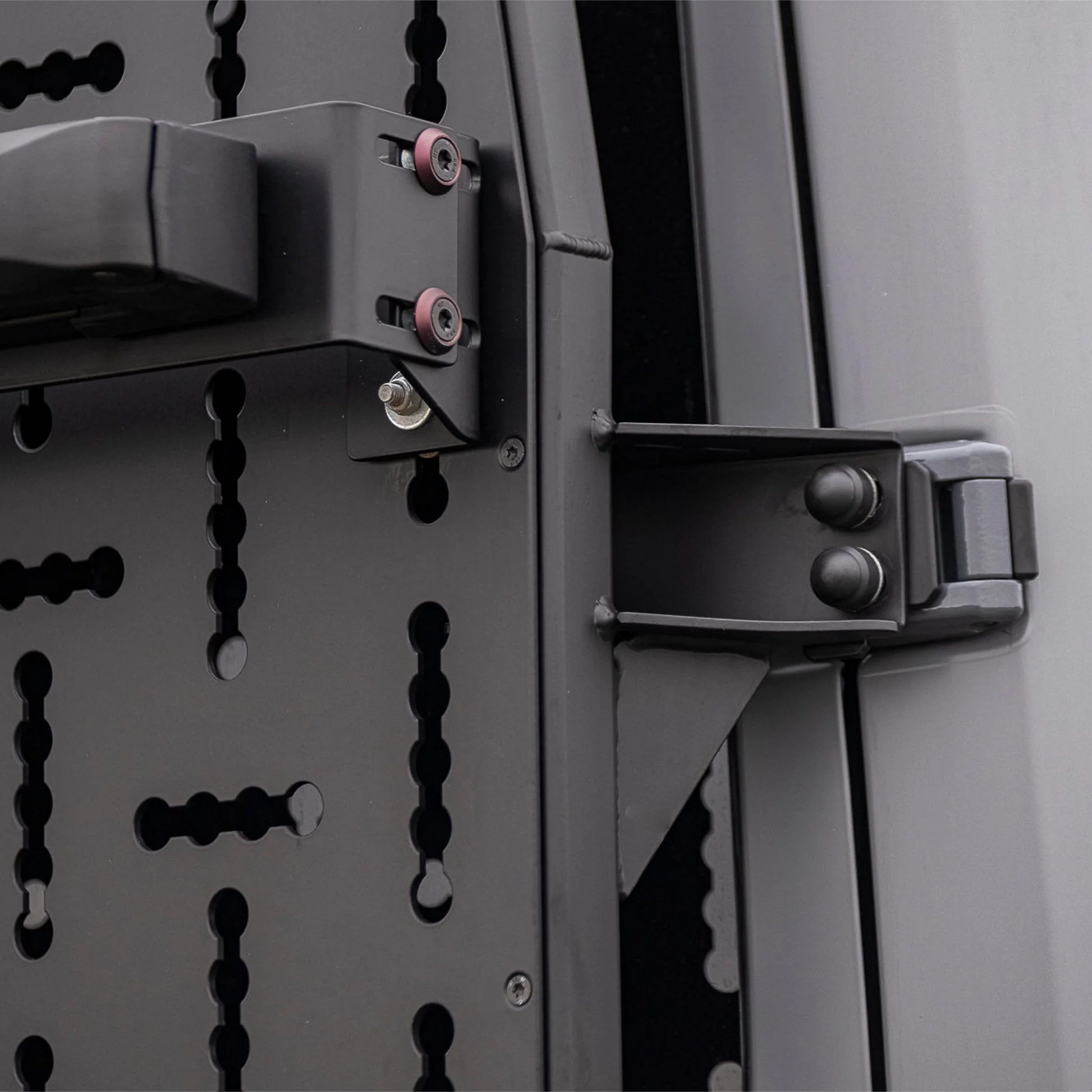 X-Bull aluminum cargo carrier mounted to a Sprinter rear door
