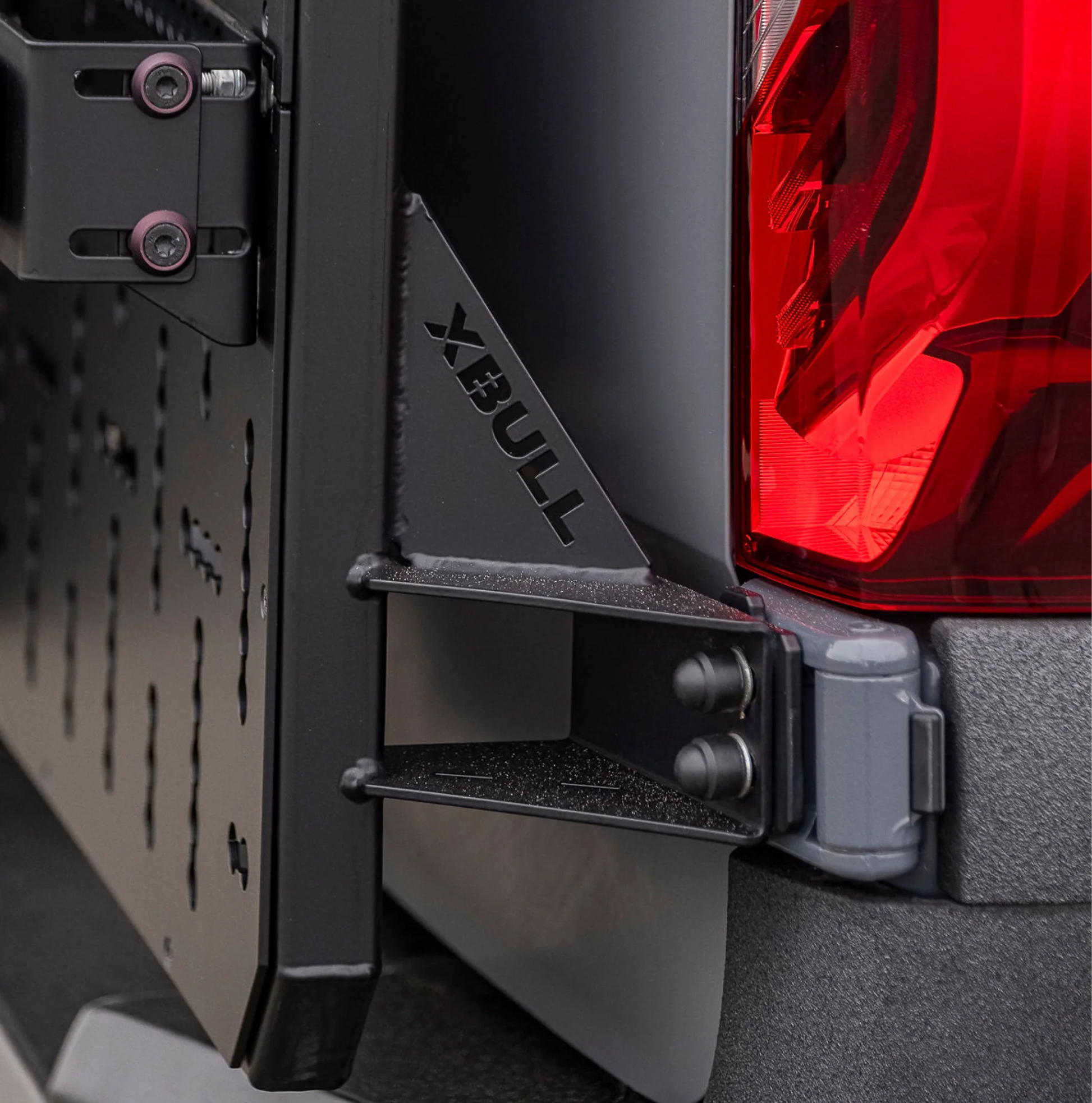X-Bull aluminum cargo carrier mounted to a Sprinter rear door