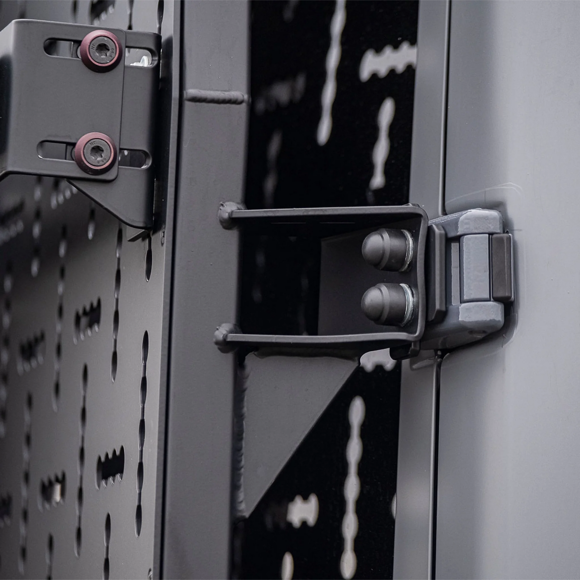 X-Bull aluminum cargo carrier mounted to a Sprinter rear door